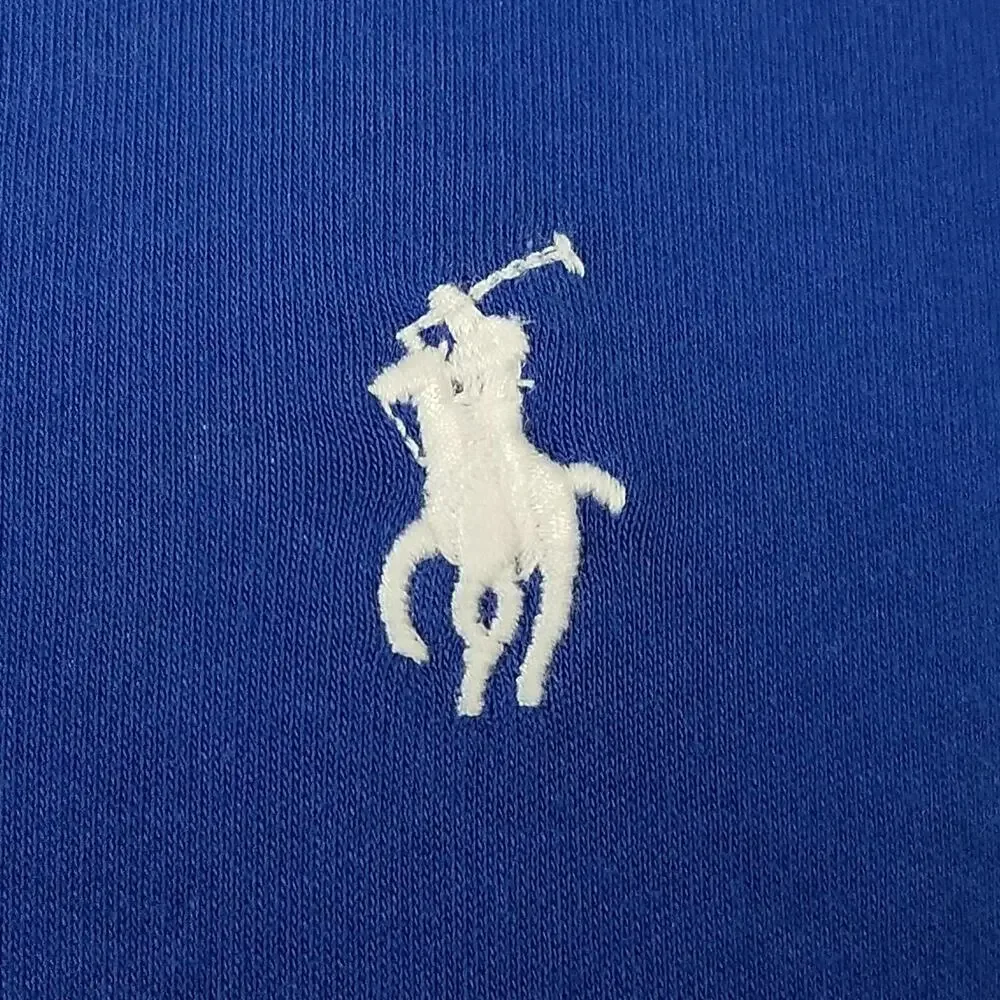 Polo Ralph Lauren‎ Shirt Mens Large Blue Quarter Zip Pima Cotton Long Sleeve